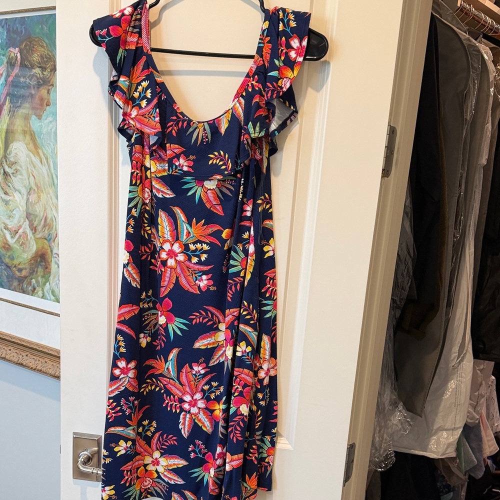 Tommy Bahama Navy Tropical Floral Maxi Dress